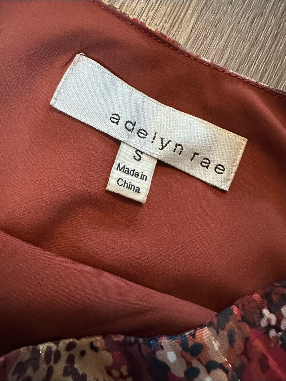 Adelyn Rae One-Shoulder Multi-Color Floral Rust Dress - Picture 5 of 5
